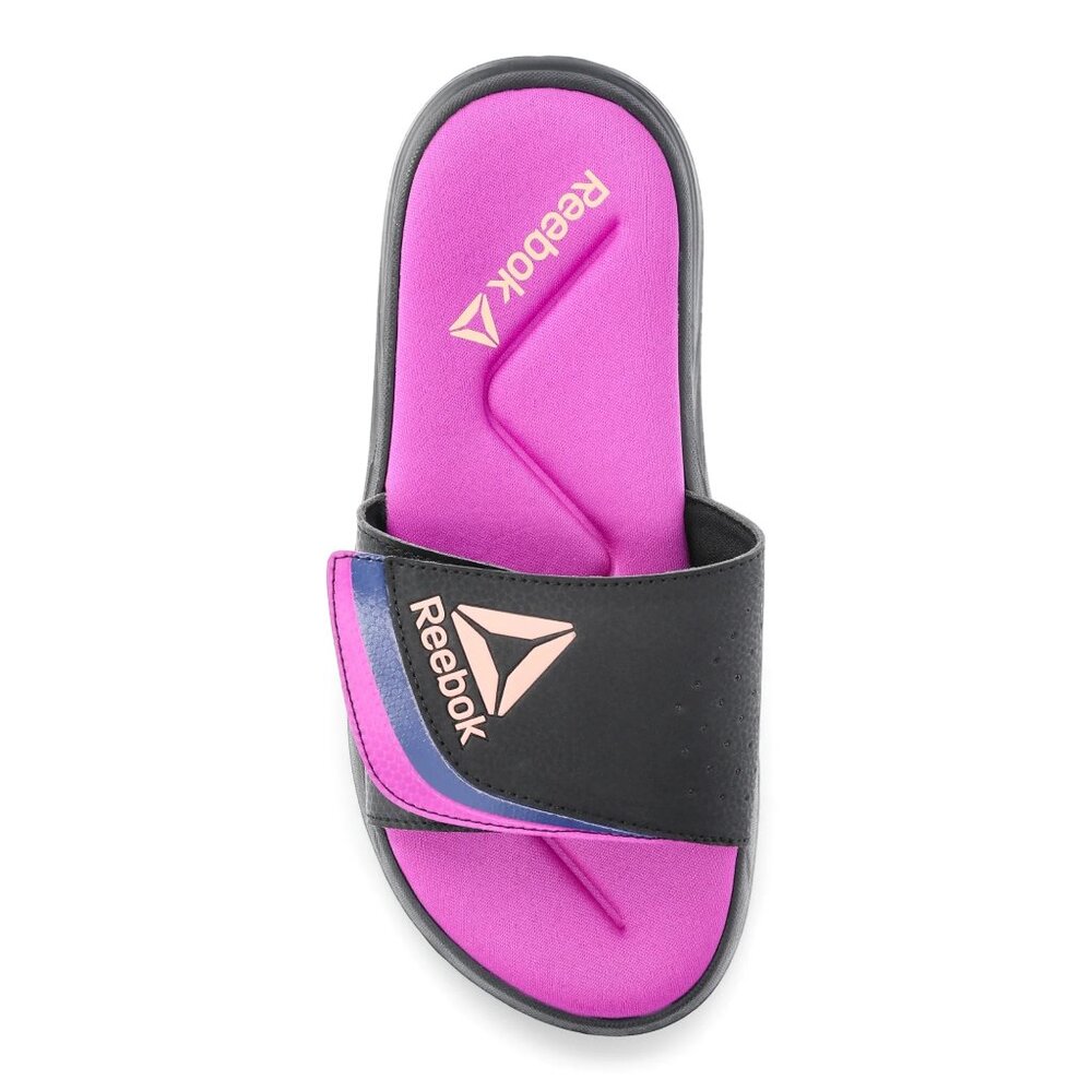 New Women's Reebok Delta Flow Slides Size 10 Purple/Black - Picture 2 of 5